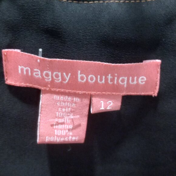 Maggie Boutique Leopard Animal Print Silk Long Sleeve Top Shirt Women Size 12 - Picture 4 of 9